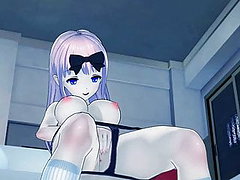 Chika Fujiwara rubs her pussy - Love is War Hentai 