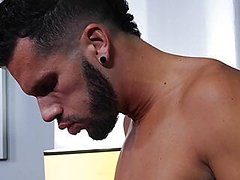 Latino Hunk Sucks Blonde s Huge Cock In Bed - 