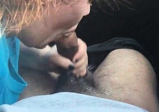 Chubby babe sucking his fixed exclude in the wheels