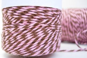 Image of Strawberry Truffle Pink and Brown Bakers Twine by Timeless Twine