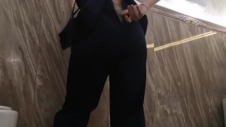 Noir, Collants, Public, Porno Russe, Toilette