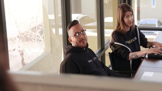 臀部, 幕后, 大奶头, 褐发, 办公室