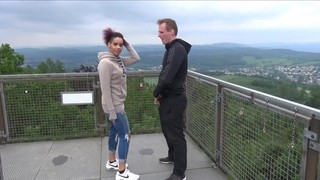 Stunning Girlfriend Giving A Blowjob To Her BF In Public - Lara