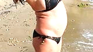 Bunda, Praia, Bunda grande, Peitos grandes, Biquíni, Celebridade, Natural