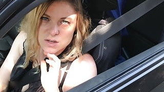 Dilettanti, Blonde, Automobile, Sborra sulla faccia, MILF, Sesso all'aperto