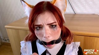 Deep Sloppy Blowjob From Sweetie Fox In School Uniform - Cum On Glasses