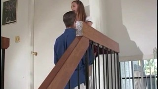 Teen Pushes Up Her Miniskirt And He Takes Her Pussy And Asshole