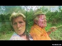 Free Sex Grandpa Fucks Busty Granny And Teen Outdoor