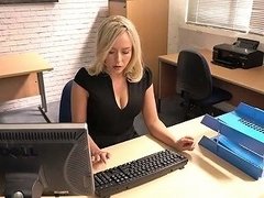 Slutty Secretary Millie Fenton Spreads Legs And Shows Upskirt Under The Table