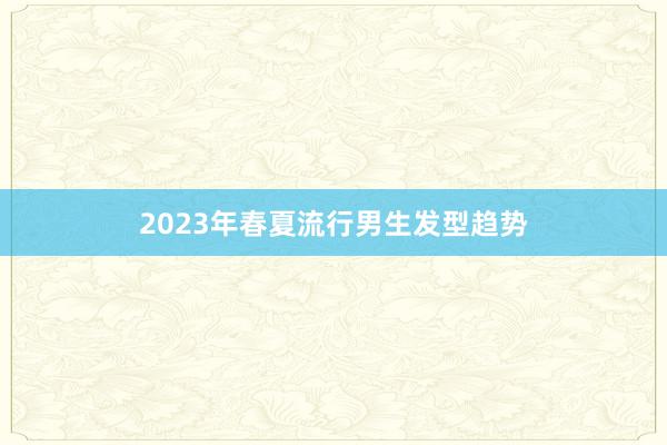 2023年春夏流行男生发型趋势