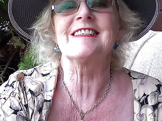 Auntjudys - 66yo Hairy Mature GILF Mrs. Claire Sucks Your Cock in the Garden (pov)