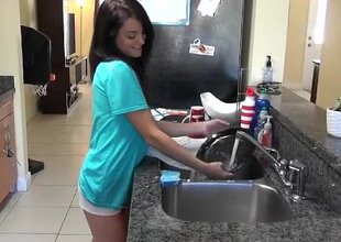 Super cute home teen giving doper