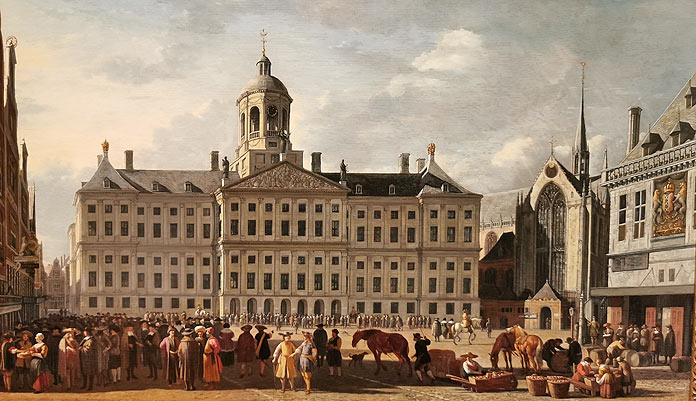 dam square amsterdam by Gerrit Berckheyde 1673