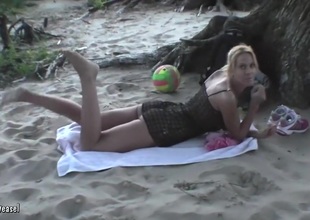 German Blond Mother I'd Like Near Fuck relaxed semi-bare in the first place the beach when a stra...