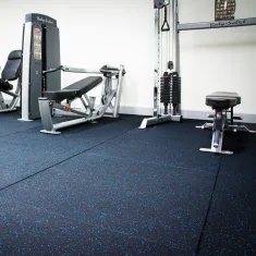 Commercial Gym Tile - Commercial Black Blue Fleck