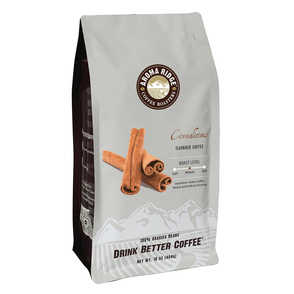 16 ounce bag of Cinnamon and Vanilla flavored Coffee, 100% Arabica Beans