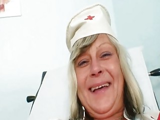 Naughty nurse mommy id like to fuck Nada fucks herself jointly with big rubber toy