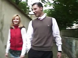 Cute schoolgirl in hard pickup fuck