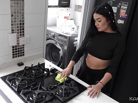 Big Ass Latina Maid! Cleans and Fucks Like a Pro