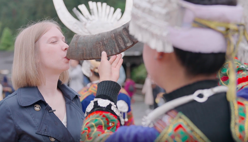 Sweet and aromatic! Miao people greet us with homemade rice wine in SW China's Guizhou