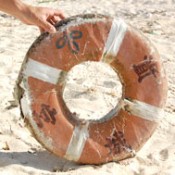 Miyagi and Fukushima children come across tsunami debris on Ie-jima