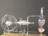 スケスケ丸見えエンジン。ガラス作られた蒸気機関の映像。これは素敵だ。