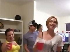 College frat party goes wild with young babes fucking dicks