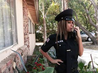 naughty police bitch gets fastened up