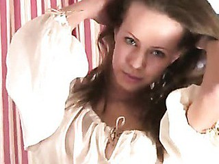 Playful nubile nastya shows off her shaved and slick, constricted legal age teenager cum-hole.