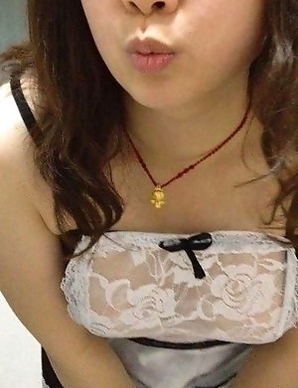 Chinese GF teasing in naughty maid costume