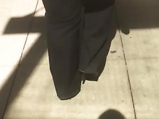 Fine ass big booty hot lady in black dress pants vpl 1