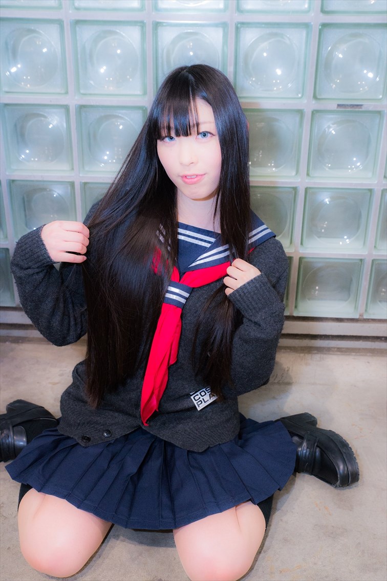 【コスプレエロ画像】JK制服コスプレしている女の子たちの破廉恥すぎるコスプレ画像 25