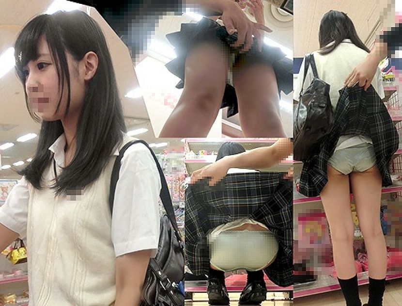 【スカートめくりエロ画像】素人娘に後ろから近づきスカートめくりでパンモロさせたり、スカート巾着めくりで全裸露出させちゃったスカートめくりのエロ画像集！ww【80枚】 57