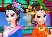 Elsa And Anna Chinese Dressup