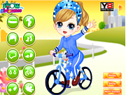 Play The little girl learn bicycle Game