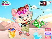 Play Naughty kitten like to go fishing Game