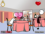 Play Stickman kissing gf at restaurant Game