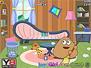 Play Pou clean room Game