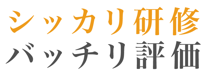 しっかり研修、バッチリ評価