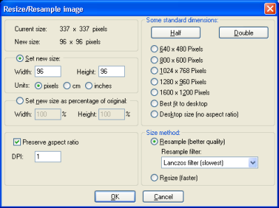 Resizing an image