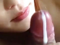 Japanese girl blowjob and cumshot