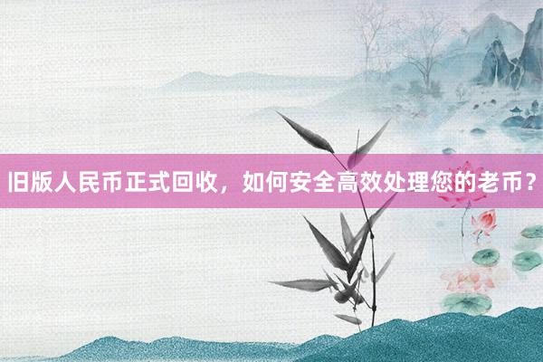 旧版人民币正式回收，如何安全高效处理您的老币？