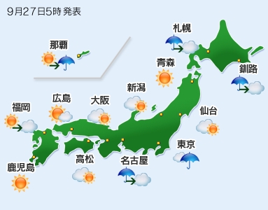 全国今日の天気