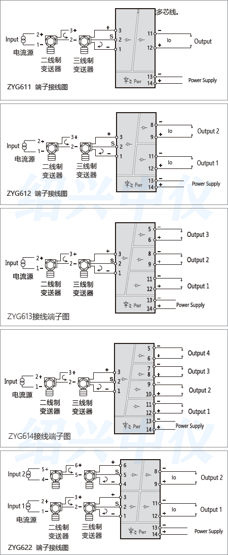 模拟量信号隔离器接线说明图