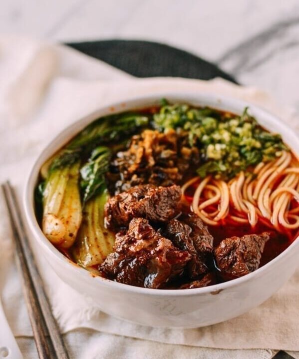 Taiwanese Beef Noodle Soup (Instant Pot), by thewoksoflife.com