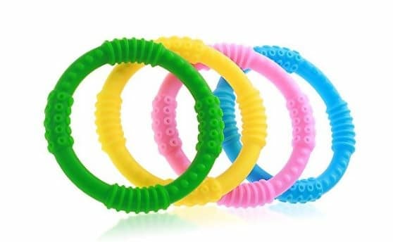 Teether Rings 4 Pack Silicone Sensory Teething Rings