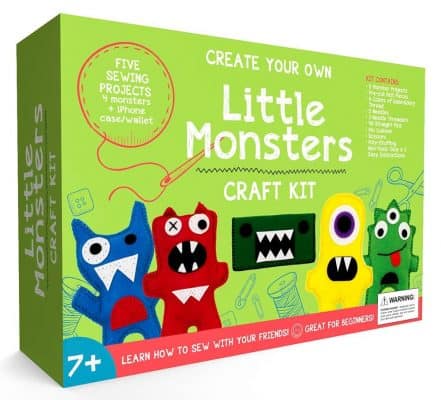 Craftster’s Sewing Kits Little Monsters Beginners Sewing Craft Kit for Kids