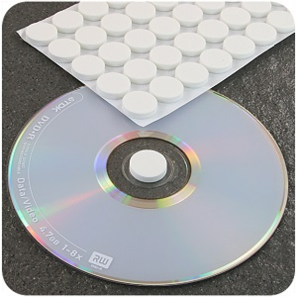 Держатель CD/DVD пенополистироловый, круглый,белый 1шт.