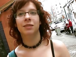 PUTA LOCURA Busty redhead teen nerd picked up and fucked