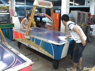 Playing Naked Air Hockey